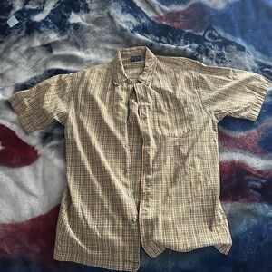 Men's Beige Plaid Shirt